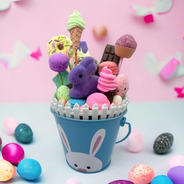 Faux Easter bucket with faux sweets