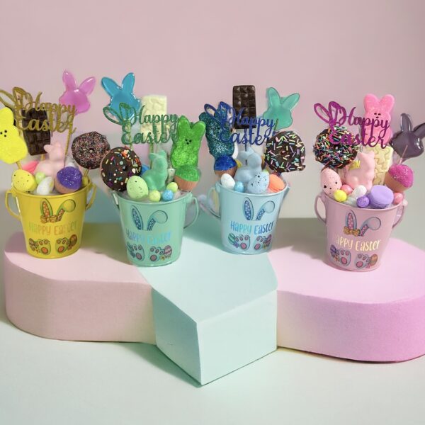 Faux Mini Easter bucket with faux sweets