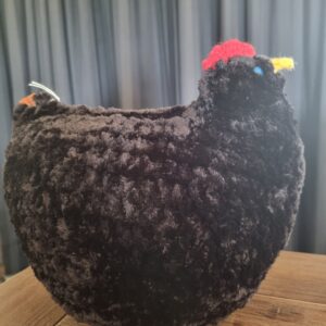 Black plush chicken