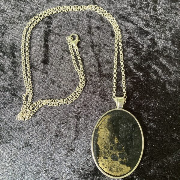 Oval resin art pendant