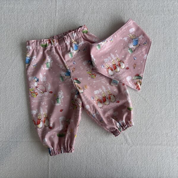 Gift for baby. Peter Rabbit Baby long pants and bib set